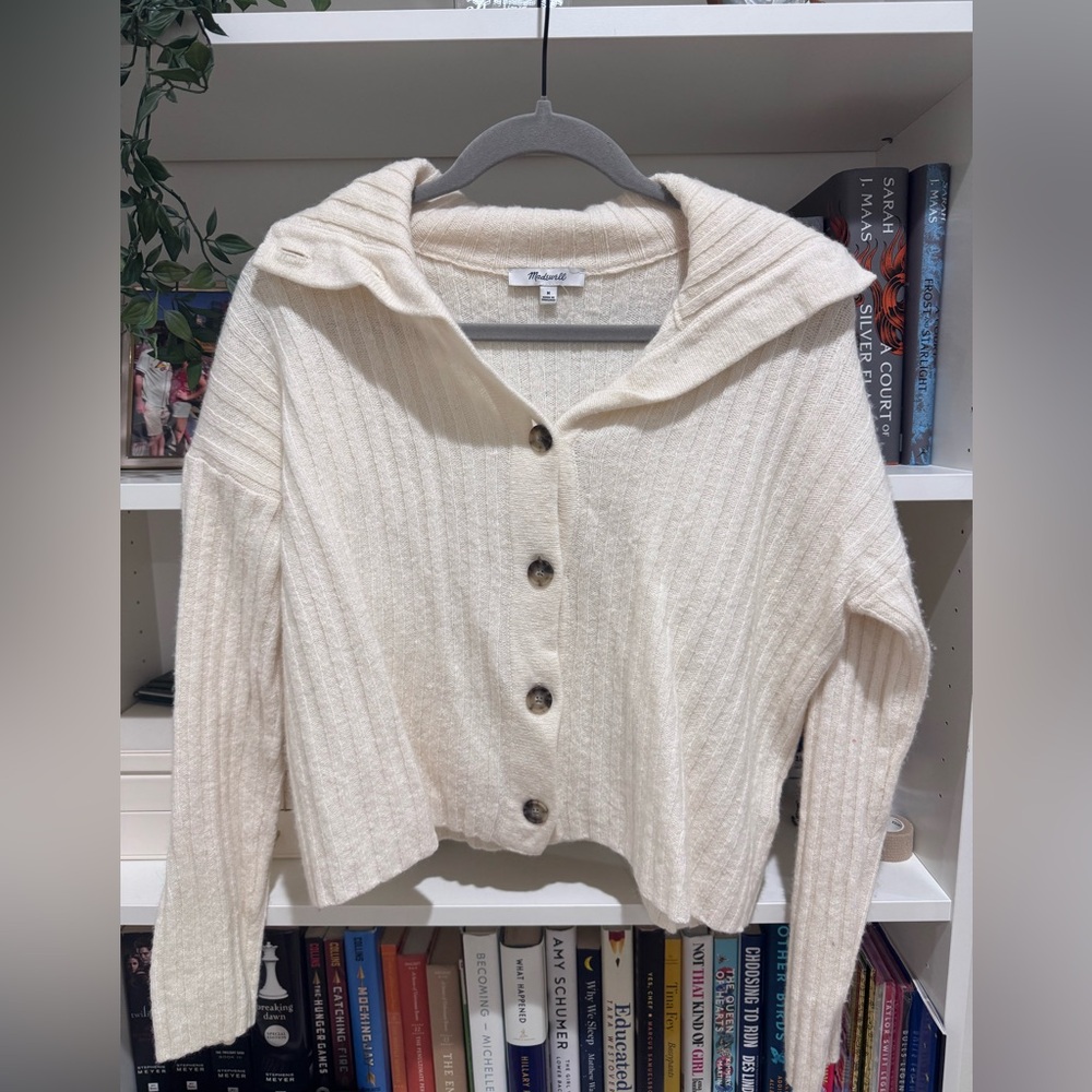 Madewell Oversized Collar Cream Cardiganan